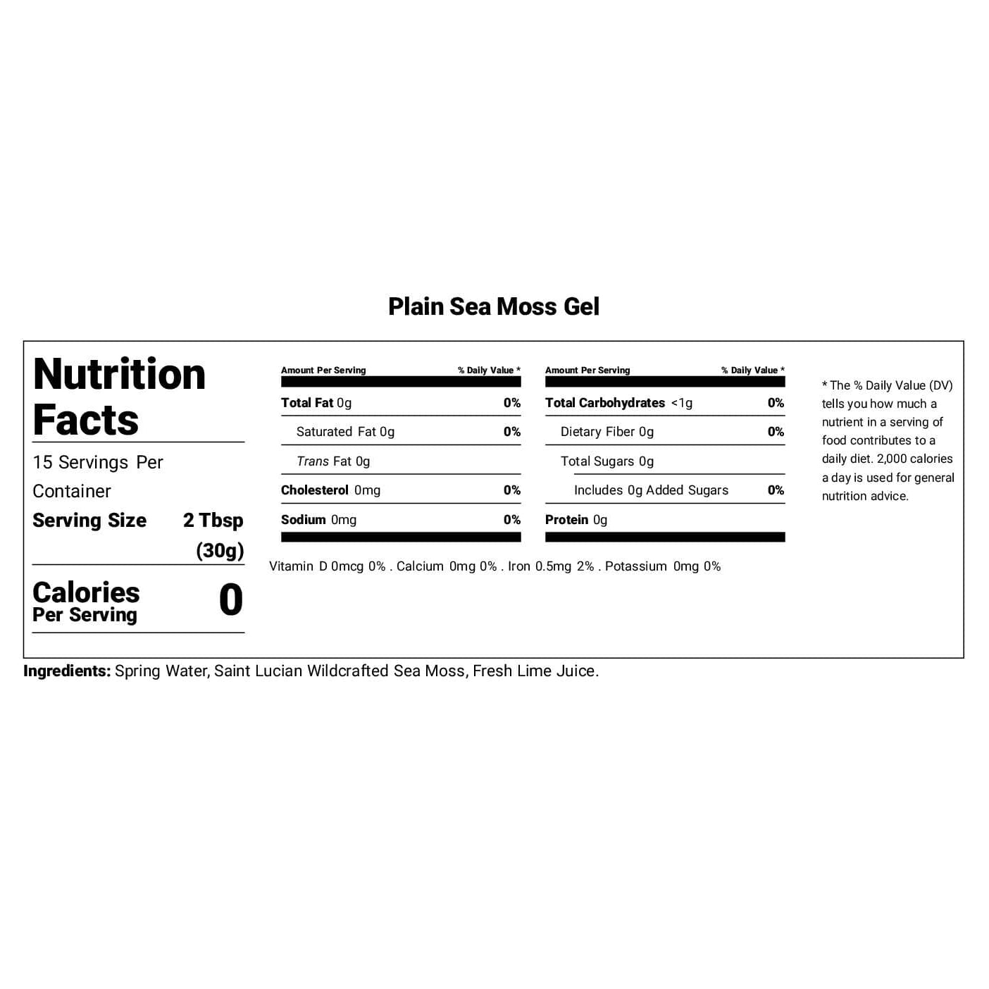 Plain Sea Moss Gel 16oz