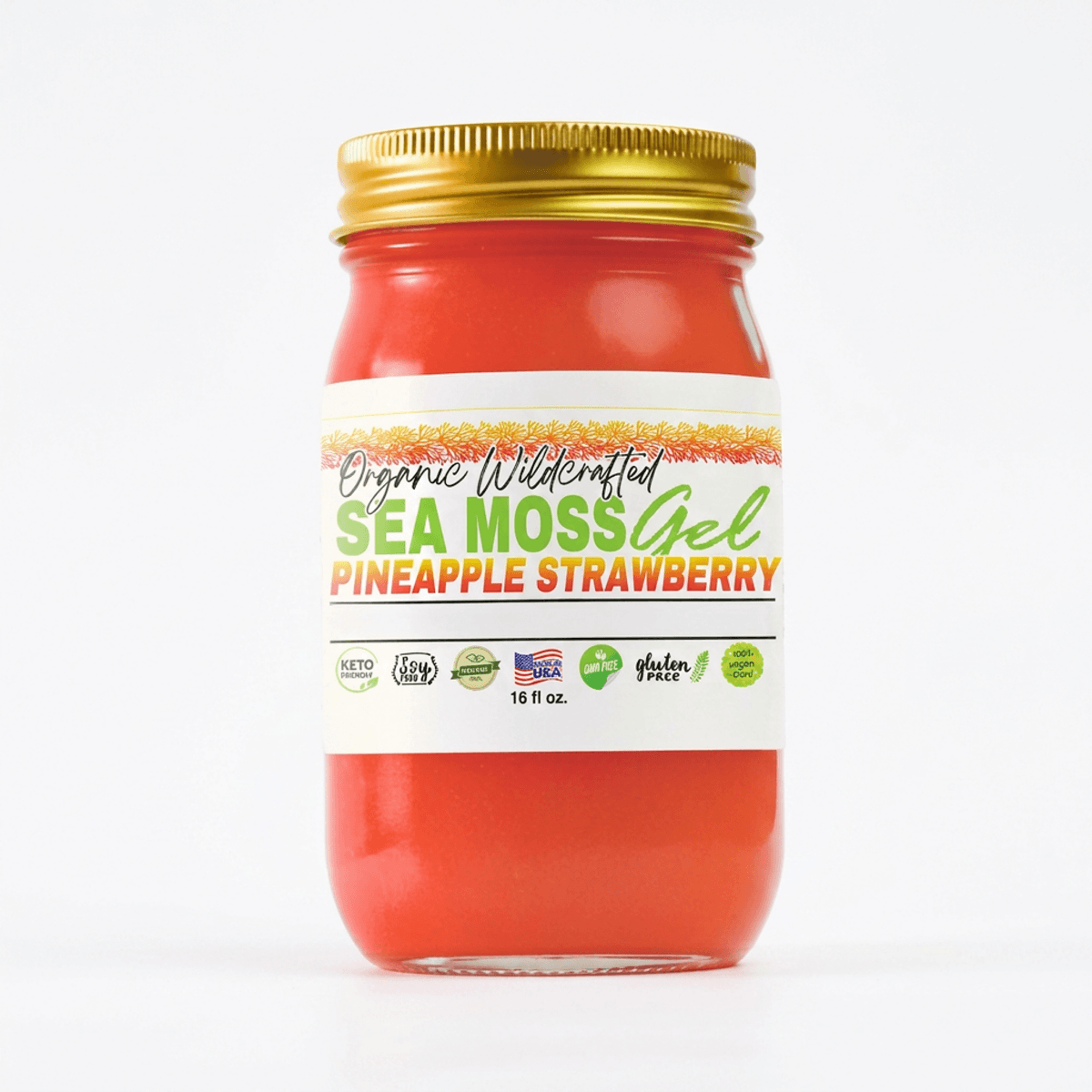 Sea Moss Gel - Strawberry Pineapple Flavor 16oz