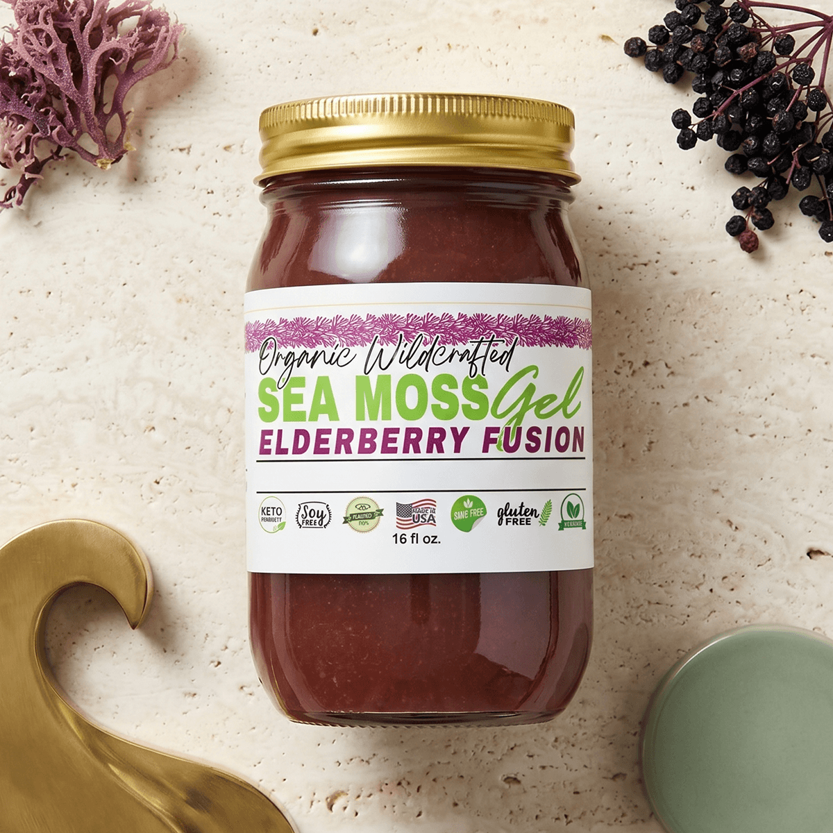 Sea Moss Gel - Elderberry Flavor 16oz