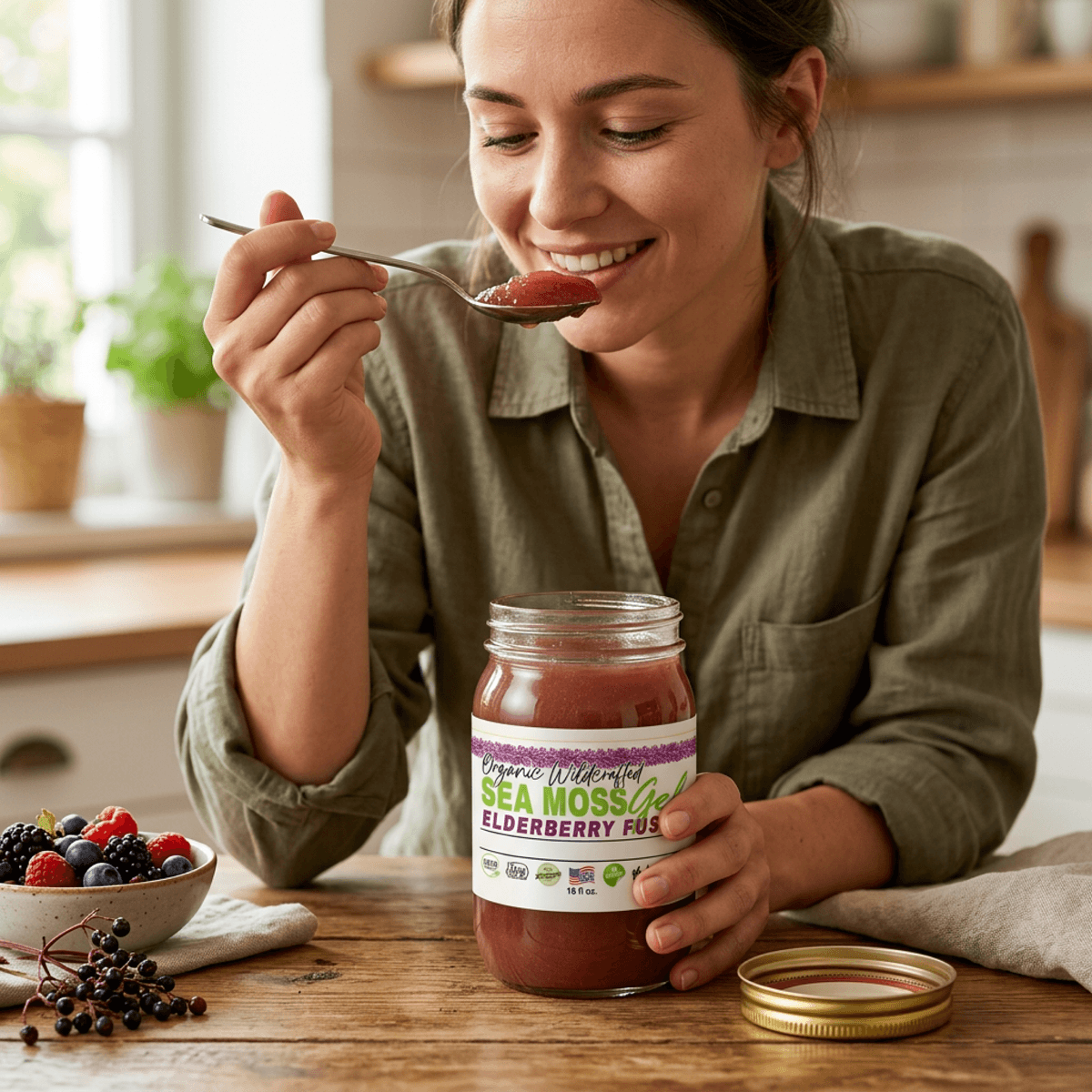 Sea Moss Gel - Elderberry Flavor 16oz