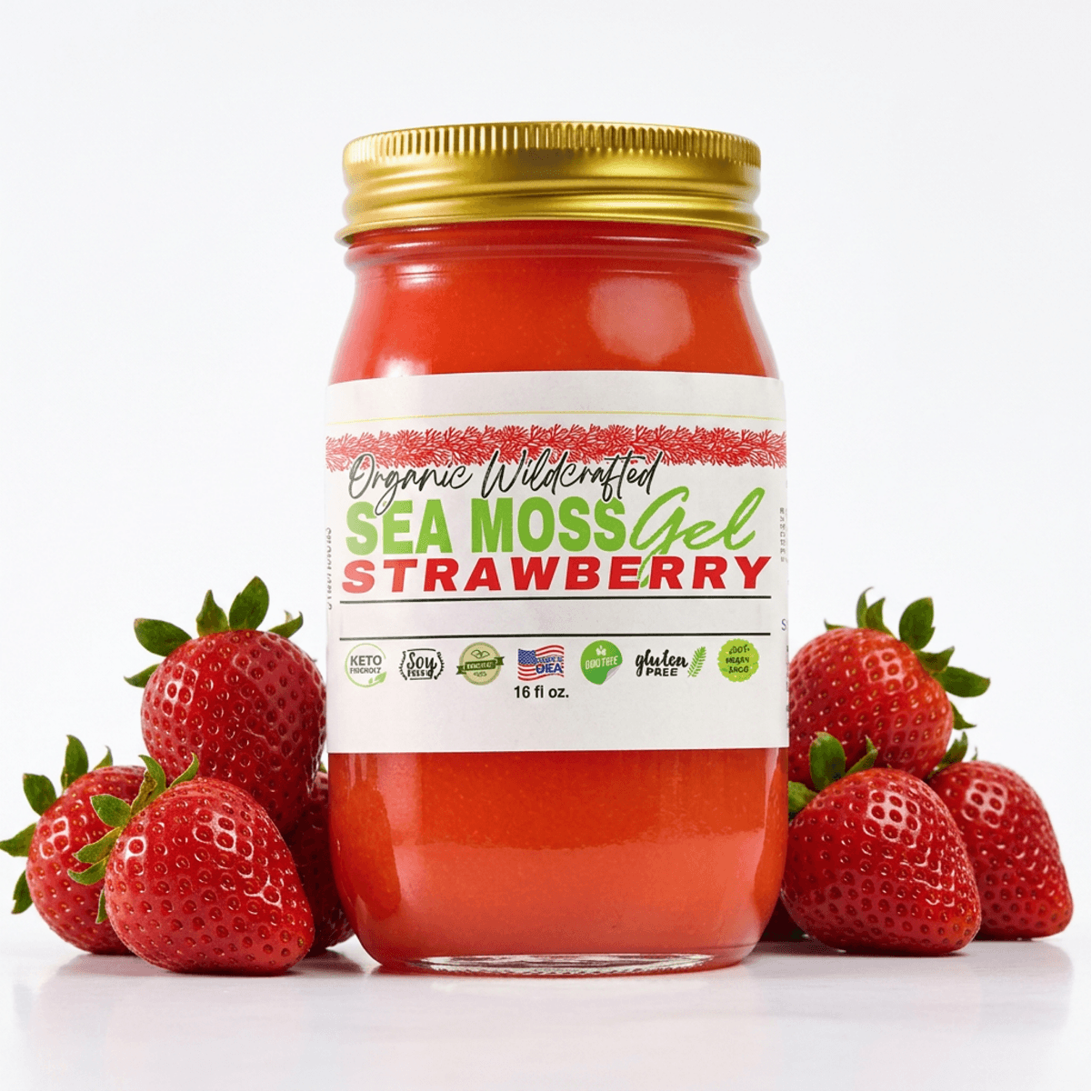 Sea Moss Gel - Strawberry Flavor 16oz