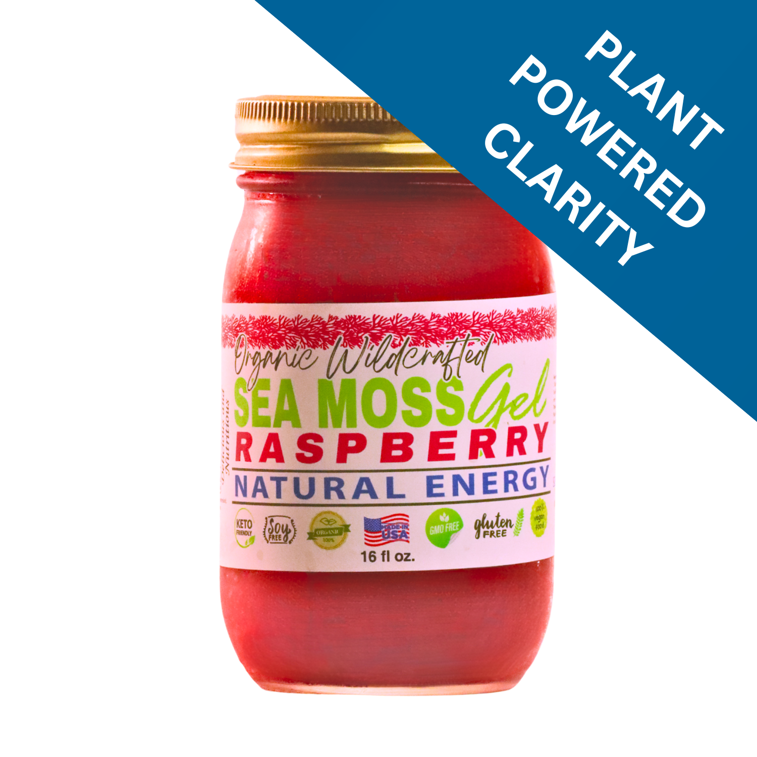 Raspberry Sea Moss Gel – Real Berries, 92 Trace Minerals
