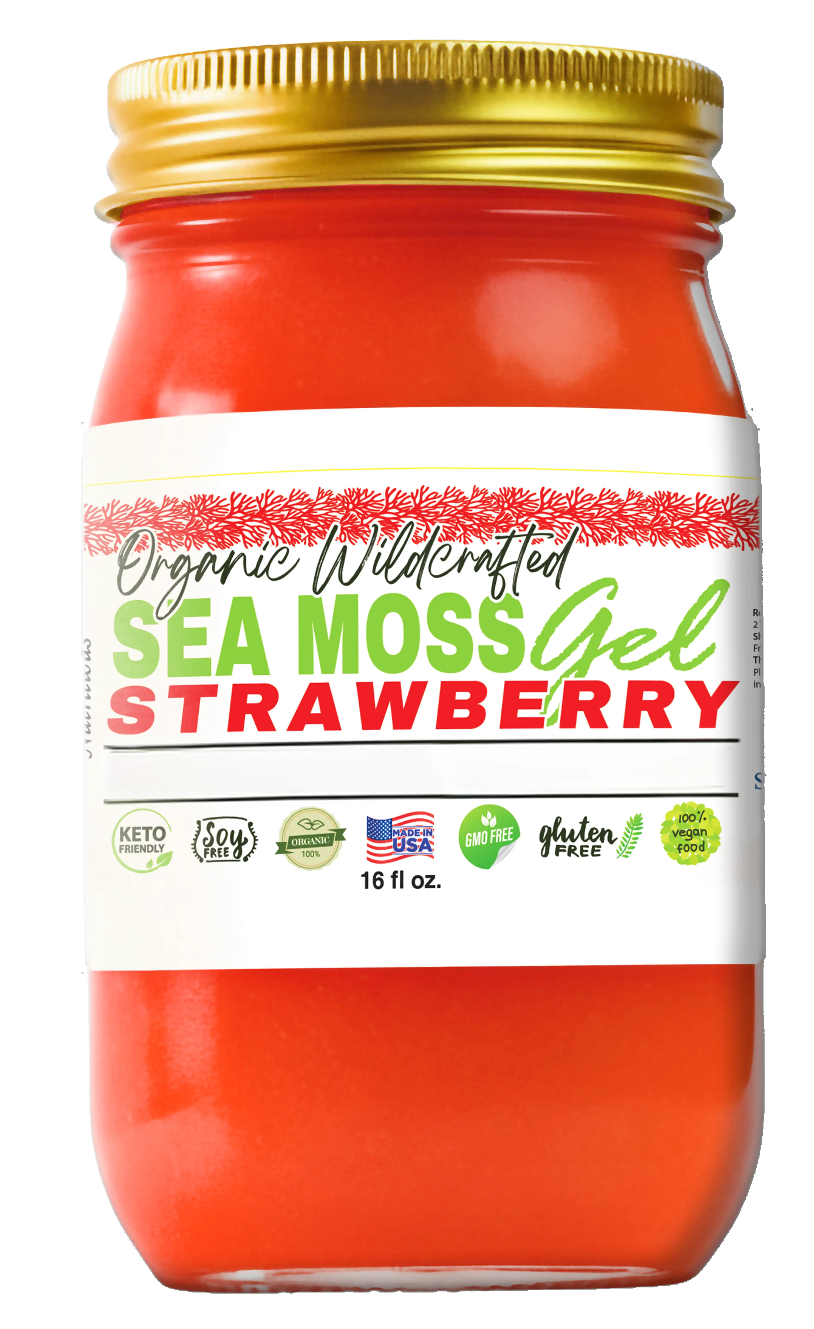 Strawberry Sea Moss Gel 16oz